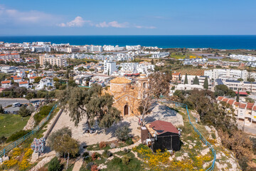 Fototapeta na wymiar Orthodox church Profitis Ilias, located close to Protaras, Cyprus