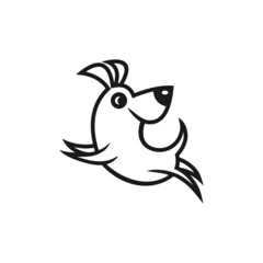 dog line concept vector logo design