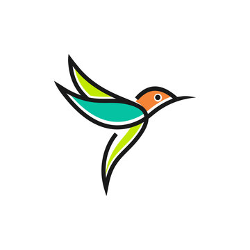 minimalist linear style bird logo