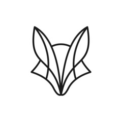 fox monoline style logo design
