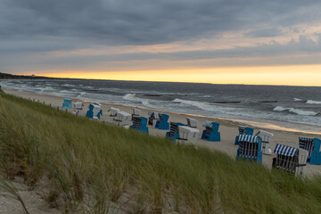 The view of Zempin beach in the evening.