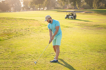 people lifestyle. professional man playing game on green grass. summer activity.