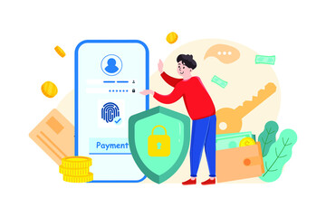 Payment Security illustration concept. Flat illustration isolated on white background