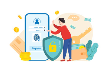 Payment Security illustration concept. Flat illustration isolated on white background