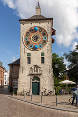 Front view of famous Zimmer tower (Zimmertoren) with astronomical clock in Lier, Flanders, Belgium