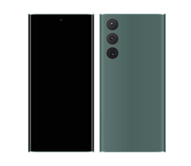 Telephone front and back green frame design	