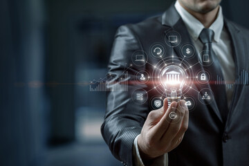 Concept of creative idea in the banking sector.