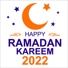 Fototapeta na wymiar Beautiful Happy Ramadan Kareem 2022 Calligraphy vector illustration white background.