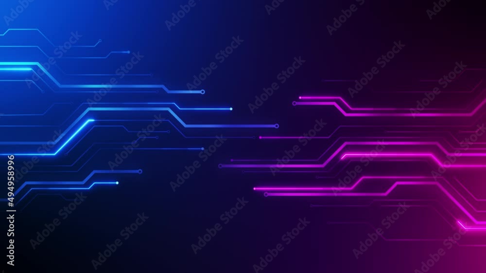 Poster electronics abstract background. circuit lines motion for technology design concept. digital signal 