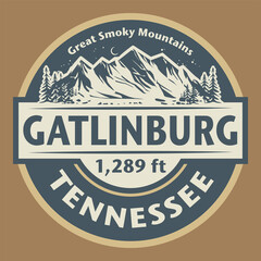 Emblem with the name of Gatlinburg, Tennessee