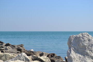 We are located in Cesenatico, an Italian town in Romagna, on the coast of the Adriatic Sea. View of the port, beach, sea.