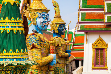 Fototapeta premium Demonic guardians in a temple