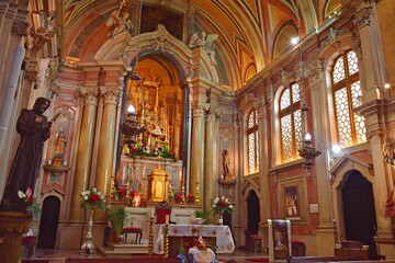 Fototapeta na wymiar interior of the Church of Saint Anthony of Lisbon located in Lisbon, Portugal