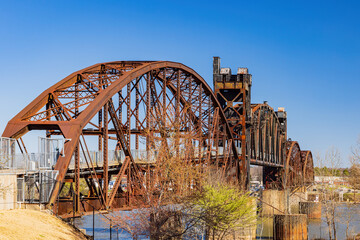 Sunny view of the historical Clinton Presidential Park Bridge