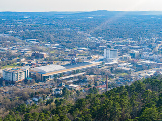 High angle view of the downtown Hot Springs