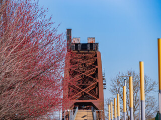 Sunny view of the historical Clinton Presidential Park Bridge