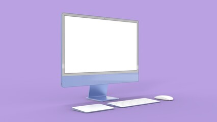 Computer display . Desktop computer screen isolated. Modern creative workspace background