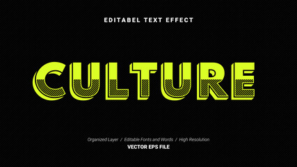 Editable Culture Font Design. Alphabet Typography Template Text Effect. Lettering Vector Illustration for Product Brand and Business Logo.