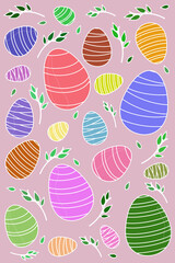 easter eggs in different colors poster for easter for holiday religious