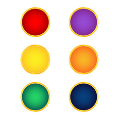 Set of colorful circle buttons
