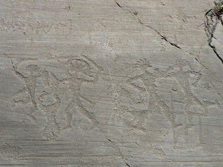 Closeup of ancient Rock drawings