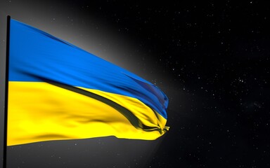 flag of Ukraine yellow-blue, 3d rendering