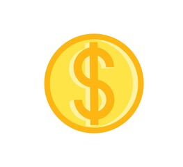 American Dollar Coin Icon Flat Style Isolated. Money and finances concept vector