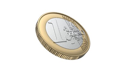 One euro coin 3d illustration