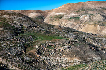 Landscape of the Moab Plateau, Jordan.