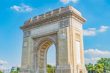 Arch of Triumph in Bucharest, Romania - obrazy, fototapety, plakaty