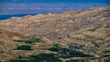 Landscape of the Moab Plateau, Jordan.