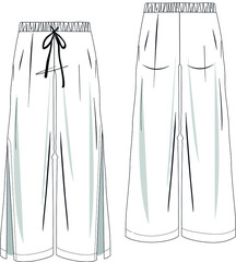 women sketch of pants , pareo technical drawings 