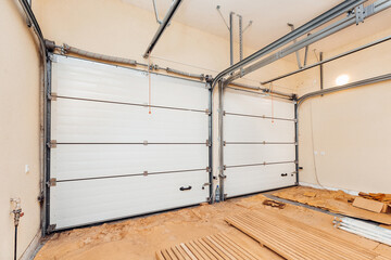 garage in a private house with rolling gates