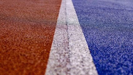 blue and red carpet,walking and running track, linear line