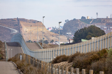 Fence of the international border between San Diego, California and Tijuana, Mexico
