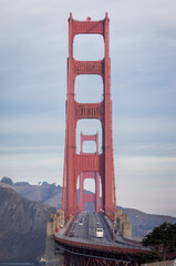 Vertical shot of the Golden Gate Bridge in United states