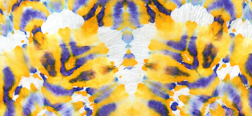Bright Dyed Tie Dye Clothe Style. Modern Colorful Tie Dye Repeat Stripes. Abstract Colorful Tie Dye Cloth Print.