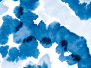 Blue Seamless Colorful Graphic Tie Dye . Repeated Blue Tie Dye Effect Painting. Seamless Color White Tie Dye Blue Illustration. Repeated Artistic Indigo Tie Dye Fashion.