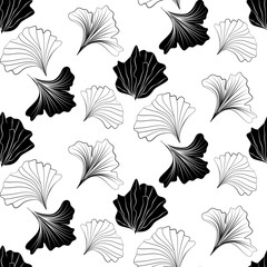 Vector seamless half-drop pattern, with flowers