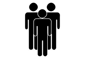 Icono negro de hombres en fondo blanco.