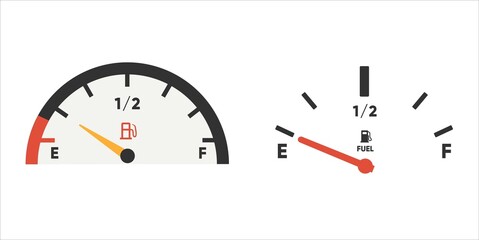 Fuel gauge icon. Gasoline indicator. Fuel indicator. Vector