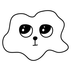 Emotional character. Animal face. Dear animal. Black stroke. Doodle style. Flat, modern. 