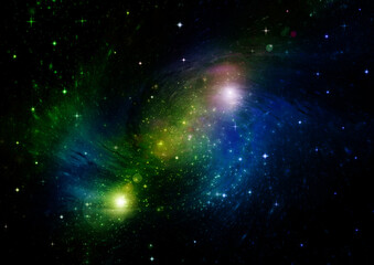 galaxy in a free space. 3D rendering