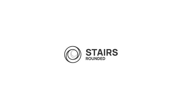 Rounded stairs logo modern design