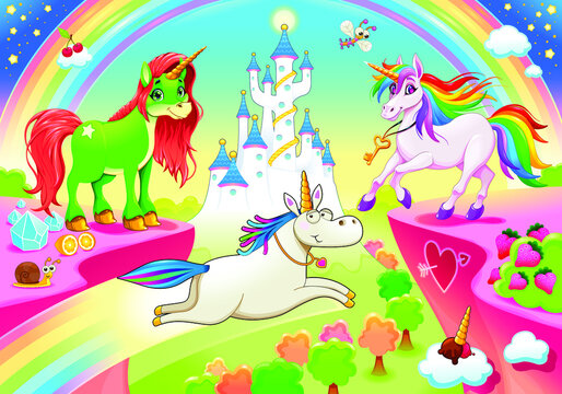 Rainbow Unicorn in a traditional themes
