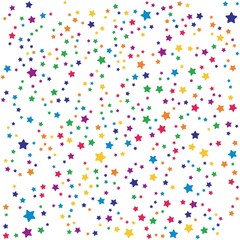 Rainbow stars pattern on the white background. Vector illustration.
