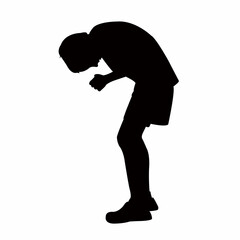 a boy body silhouette vector