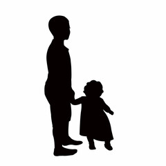 two children body, silhouette vector