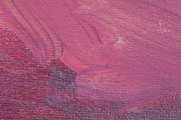 Closeup of pink painting with paintbrush structure.