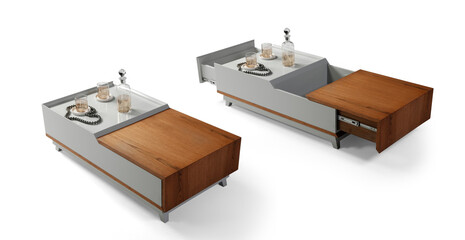 coffee table isolated on white background 